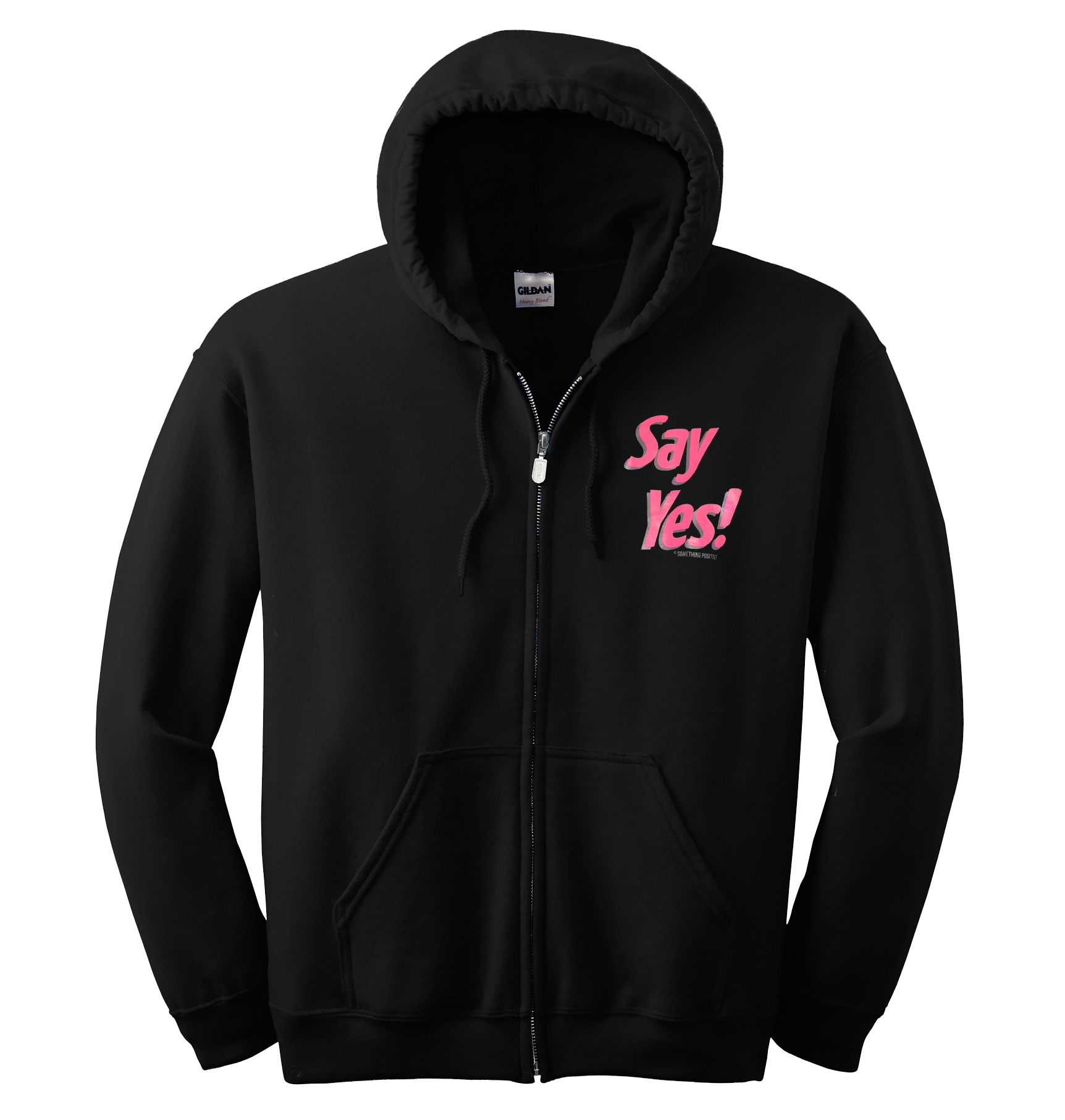 Hoodie-zipper w/ Dark Pink print