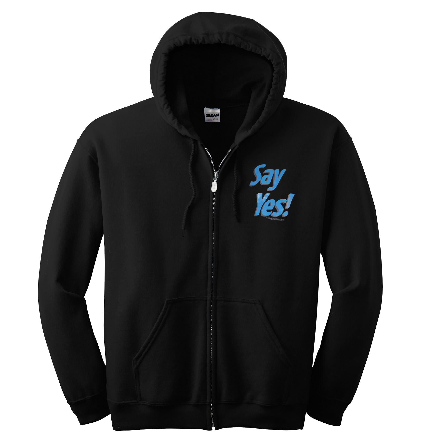 Hoodie-zipper-Black w/Light Blue print
