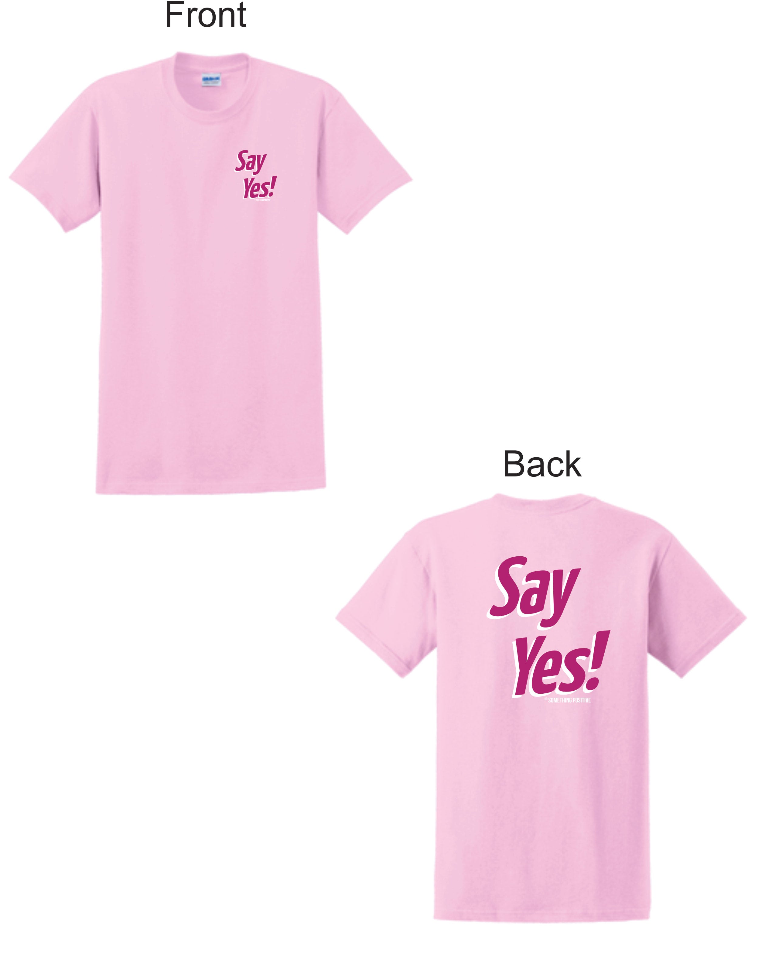 Light Pink w/Dark Pink-Front & Back print